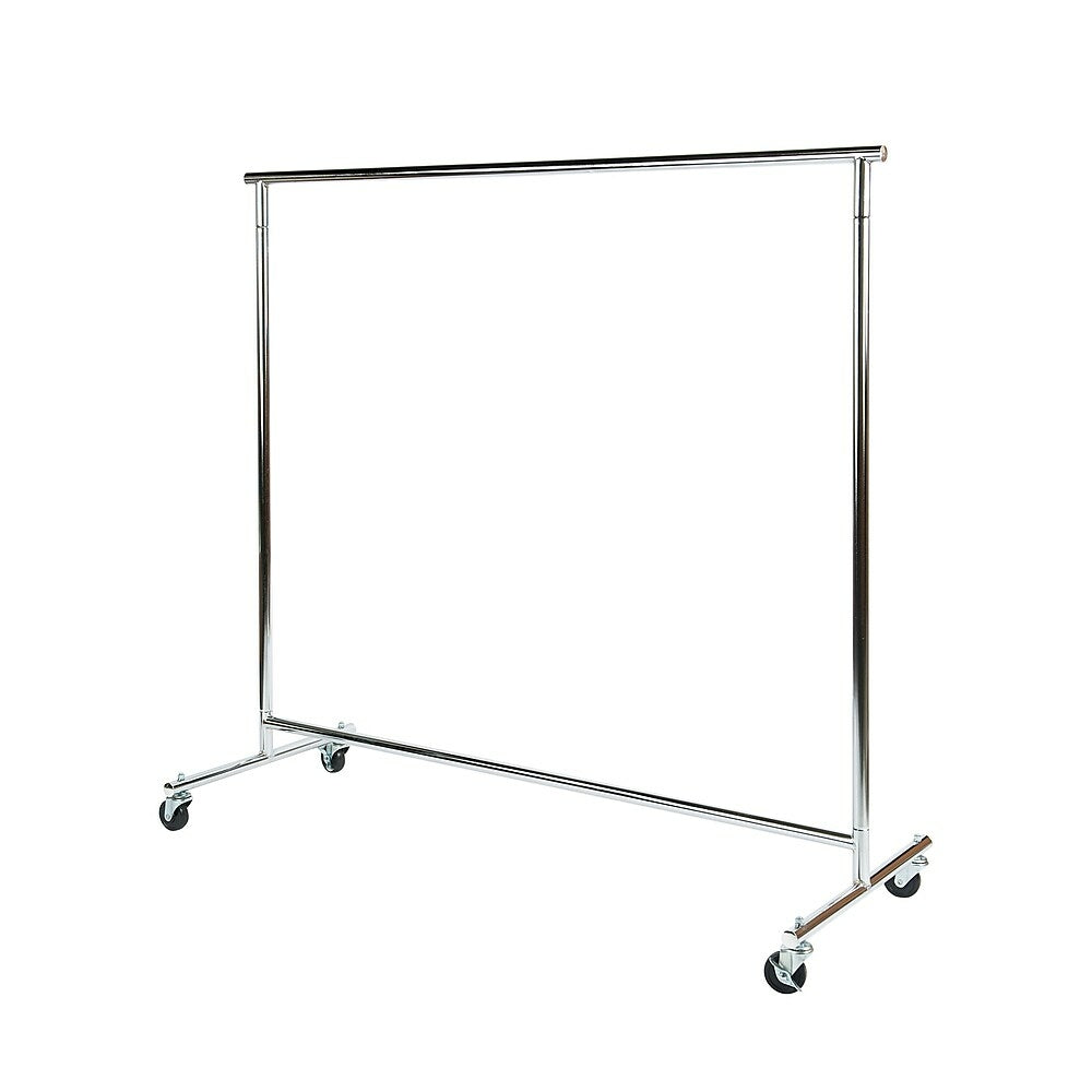 Image of Can-Bramar SS1105-HD Single Rail Rolling Rack with Rubber Casters, Heavy Duty, Chrome