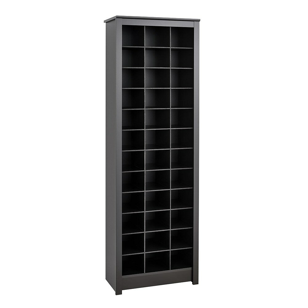 Image of Prepac Space-Saving Shoe Storage Cabinet - Black