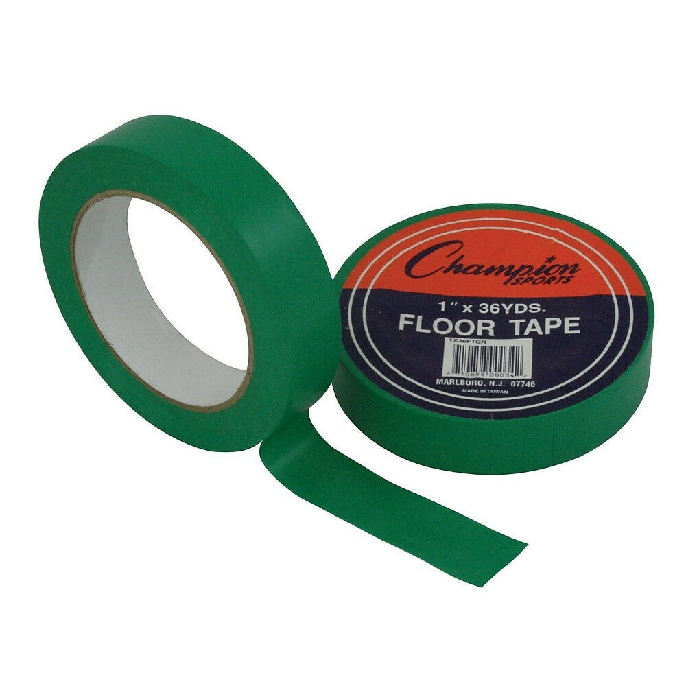 Image of Champion Sports Floor Tape, 1" x 108', Green, 6 Pack