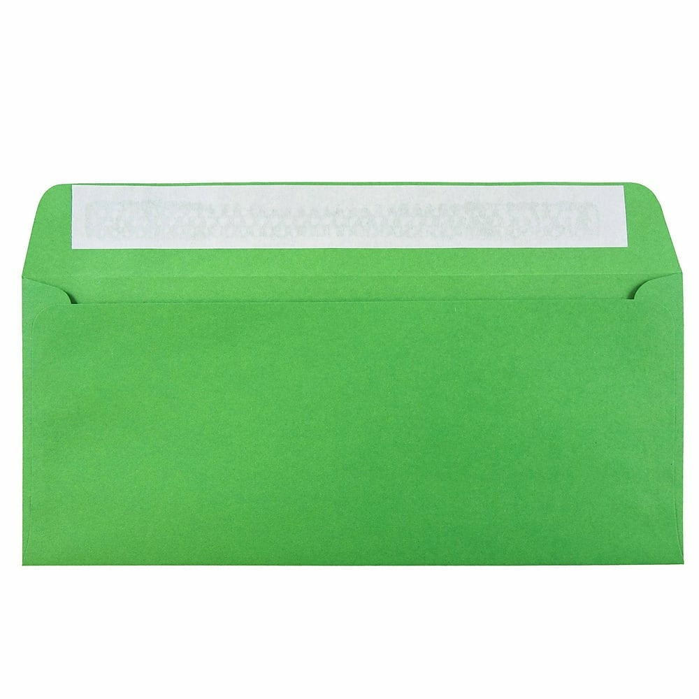 Image of JAM Paper #10 Business Envelopes, Peel and Seal Closure, 4 1/8 x 9.5, Christmas Green Recycled, 1000 Pack (86555B)