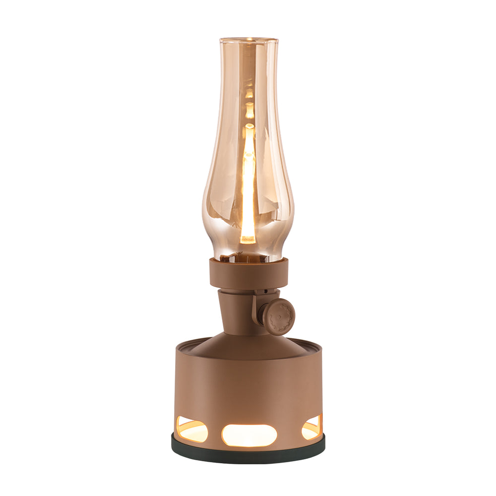 Image of TuBICen Old Days LED Portable Table Lamp - Khaki/Honey Glass