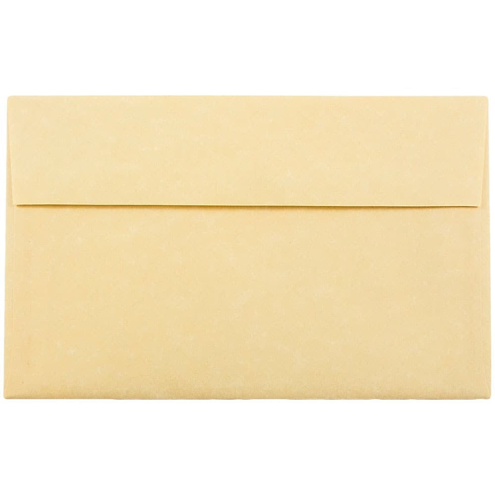 Image of JAM Paper A10 Invitation Envelopes, 6 x 9.5, Parchment Antique Gold Yellow Recycled, 1000 Pack (12514B)