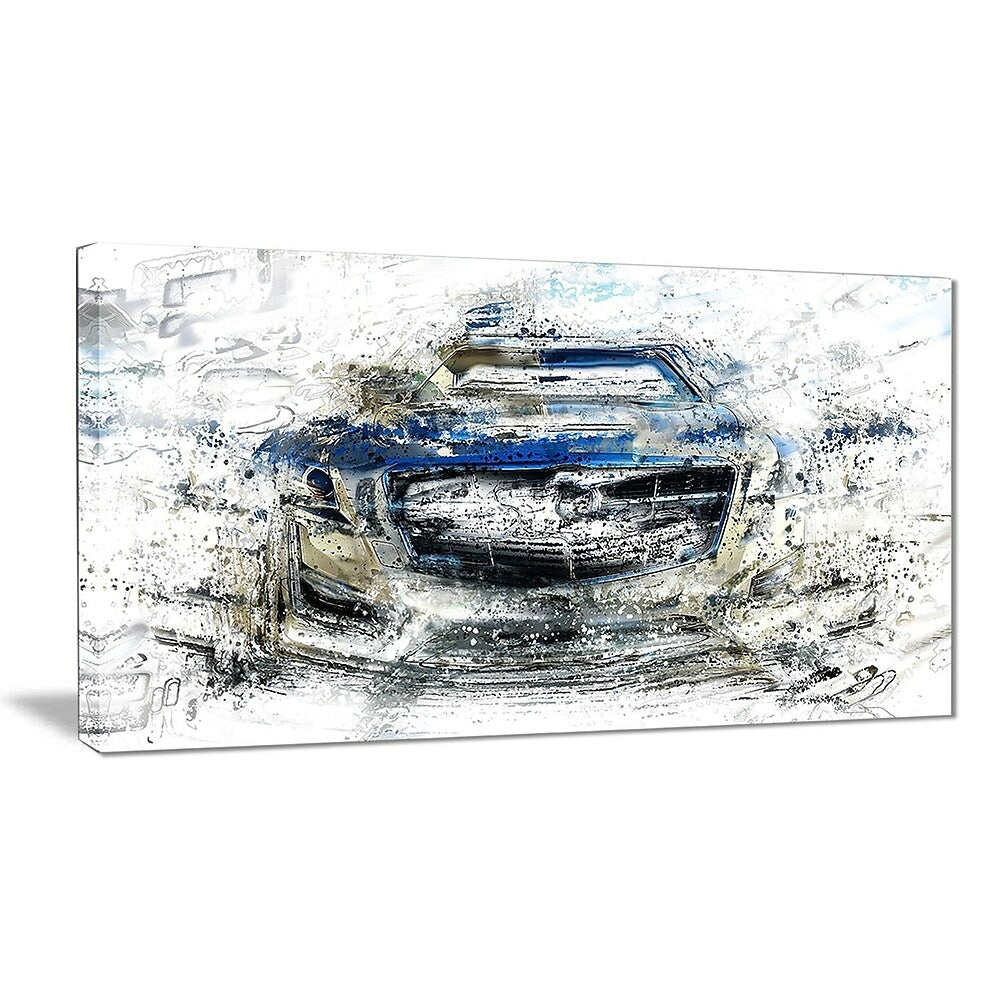 Image of Designart Abstract Muscle Car Canvas Art Print, (PT2648-32-16)