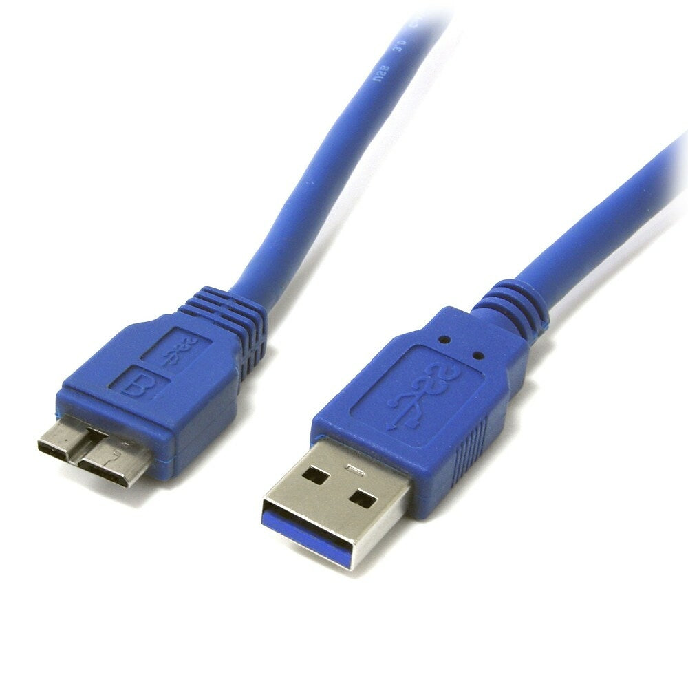 Image of StarTech SuperSpeed USB 3.0 Cable A to Micro B, 3 Ft., Blue