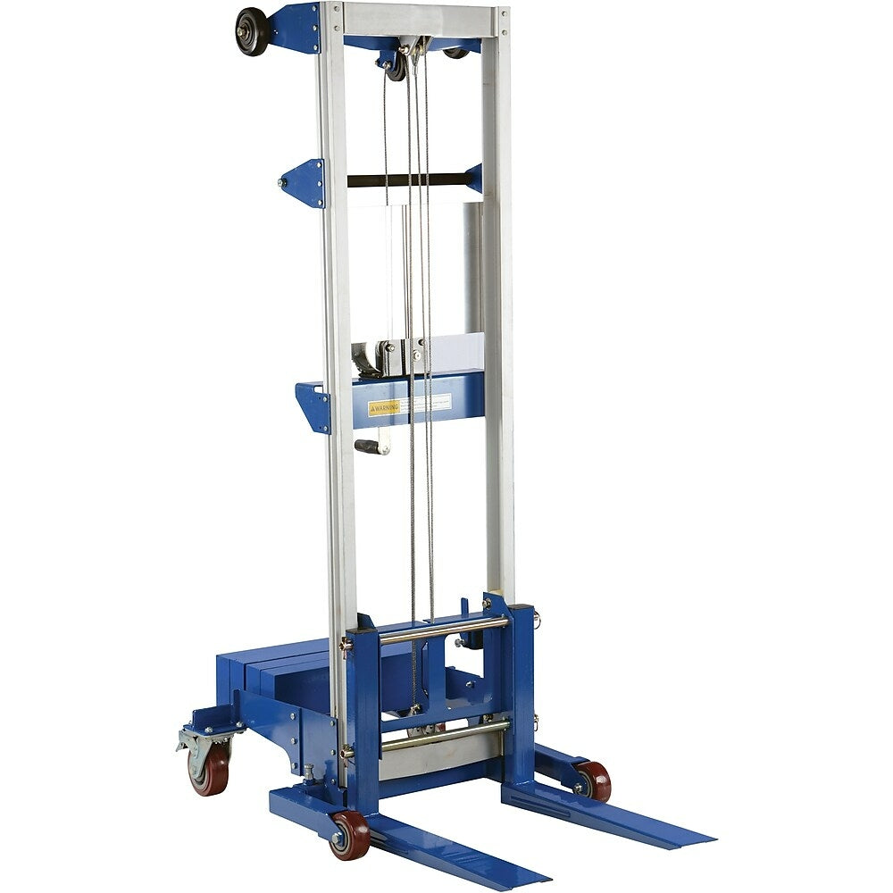 Image of Vestil Winch-Operated Fork Lift Stacker, Counterbalance Design, 68" Raised Height (A-LIFT-CB)