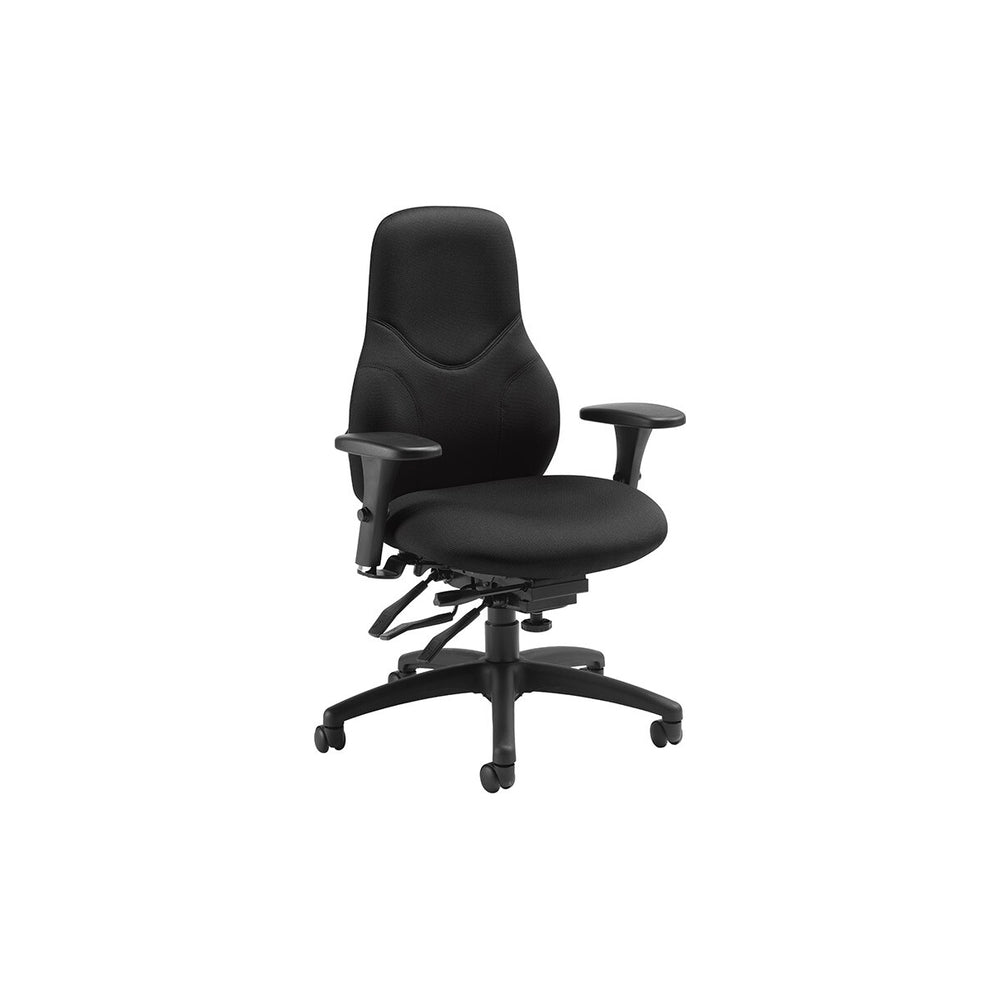 Image of Global Tritek Ergo Select 44" High Back Multi-Tilter Chair - G2 Armcaps - Terrace Echo, Black