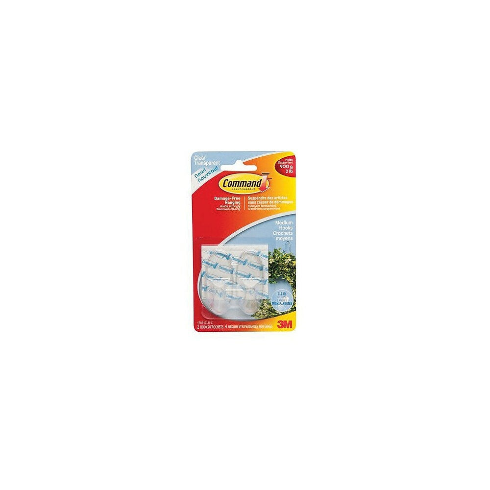 Image of Command Clear Medium Hooks with Clear Strips, 2 Pack