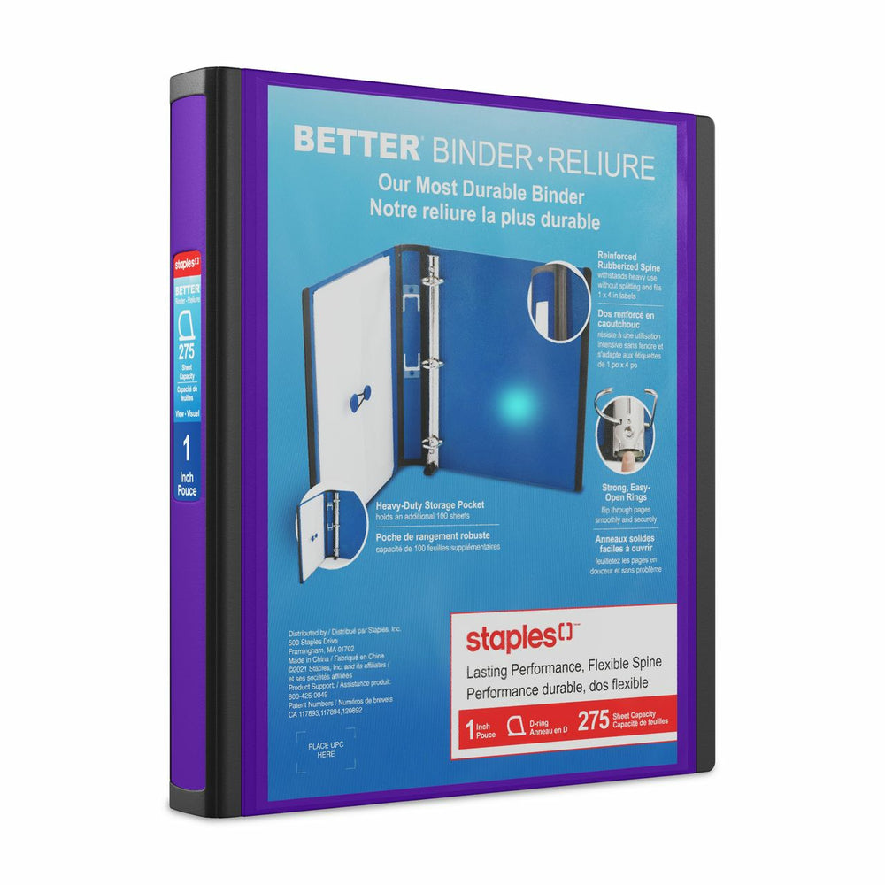 Image of Staples Better Binder - 1" - Purple