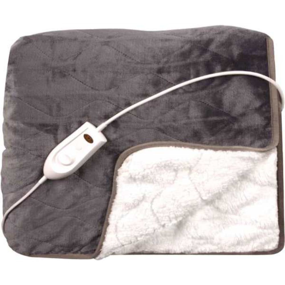 Image of Mahli 50" x 60" Heated Flannel Blankets, Grey