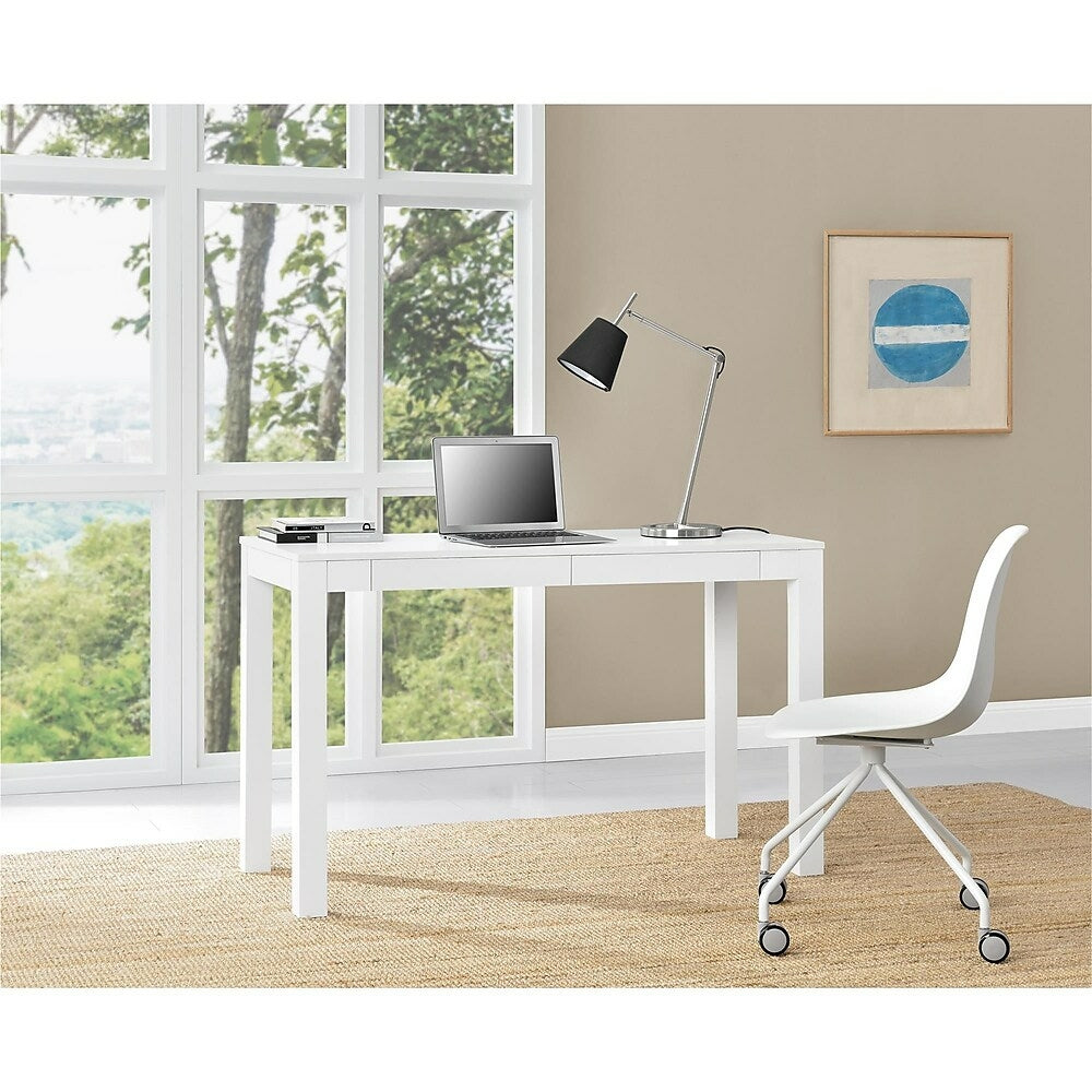 Image of Altra Large Parsons Desk with 2 Drawers, White (9889396COM)