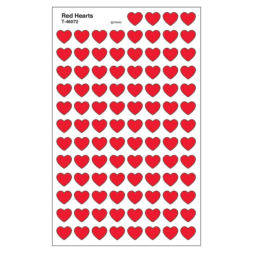 Image of Trend Enterprises Supershapes Stickers, Red Hearts, 8000 Pack (T-46072)