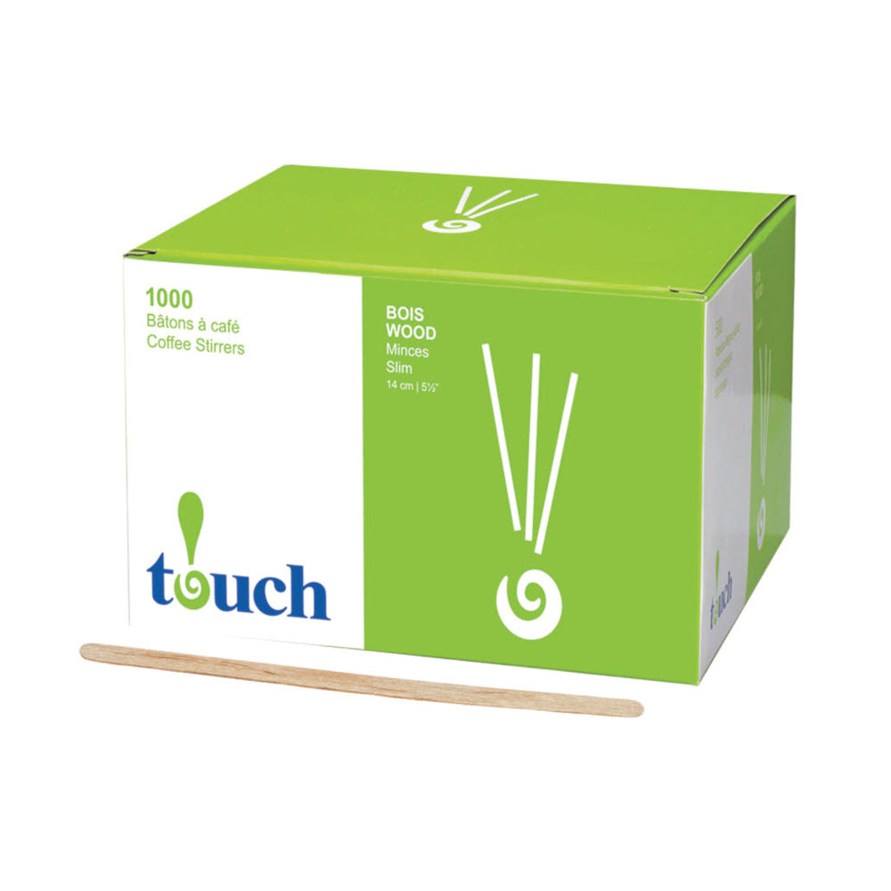 Image of Touch Birch Round Tip Coffee Stir Sticks - 10000 Pack