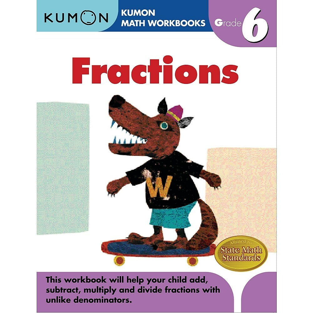 Image of Kumon Publishing Kid's Educational Workbooks Fractions - Grade 6