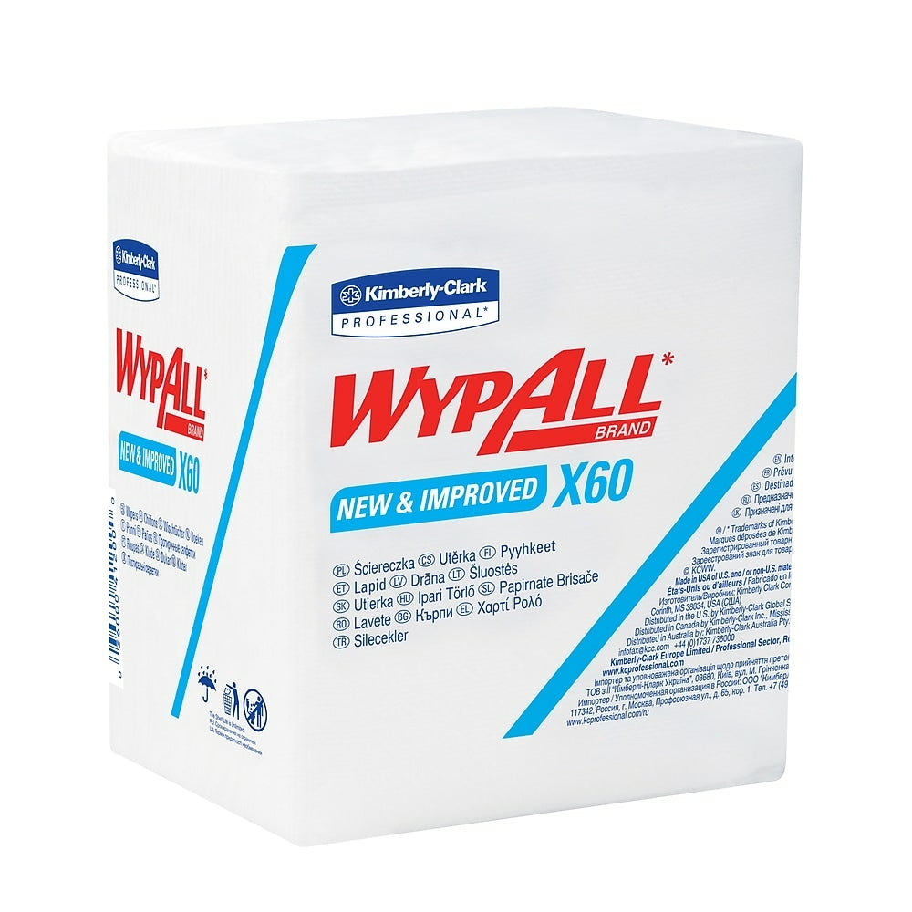 Image of Wypall X60 Reusable Quarterfold Washcloths - White - 76 Sheets Per Pack