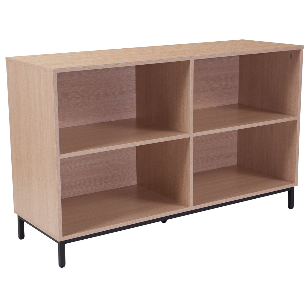 Image of Flash Furniture Dudley Oak Wood Grain Finish Bookshelf