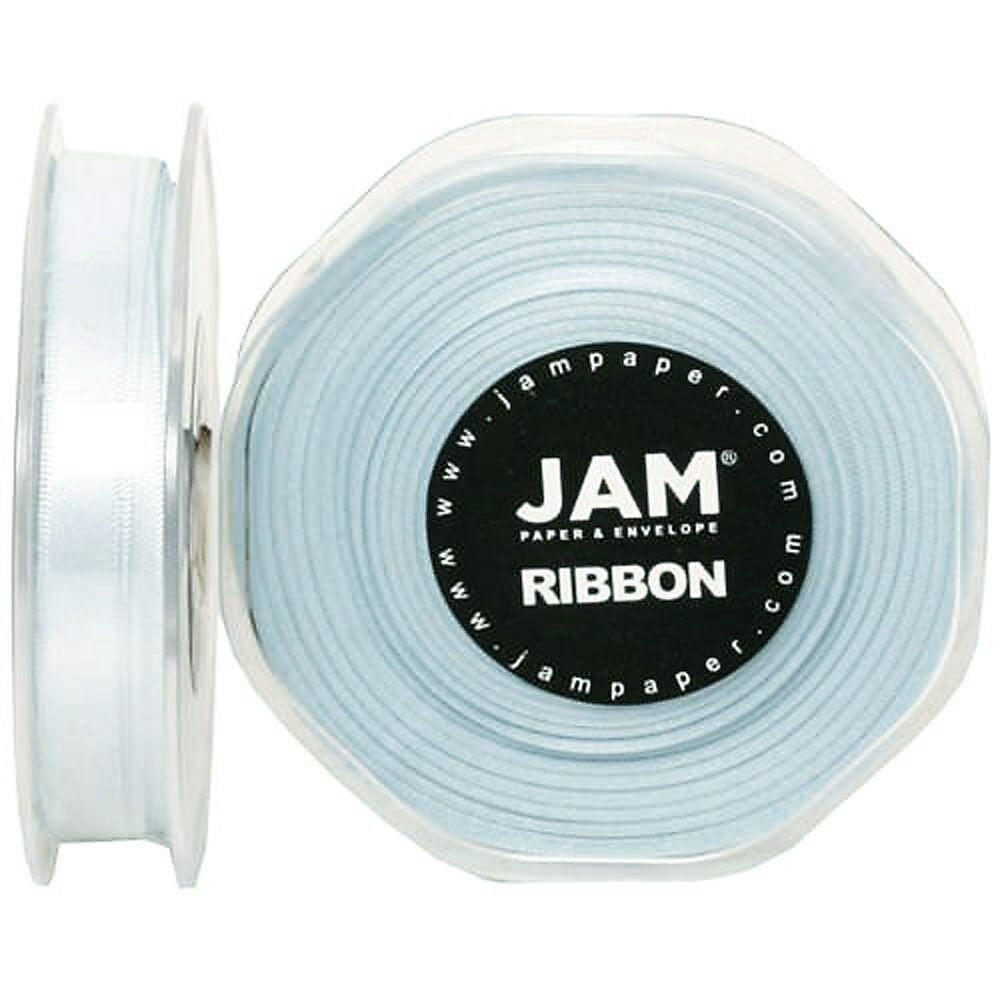 Image of JAM Paper Double Faced Satin Ribbon, .38 Inch Wide x 25 Yards, Baby Blue, 2 Pack (803SAltbu25g)