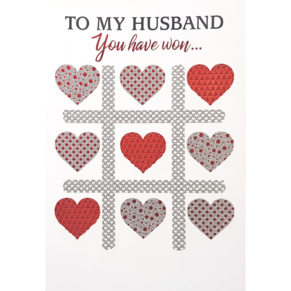 Image of Rosedale Gold Greeting Cards/Envelopes - Happy Valentine's Day Husband - 5-1/2" x 8" - 6 Pack