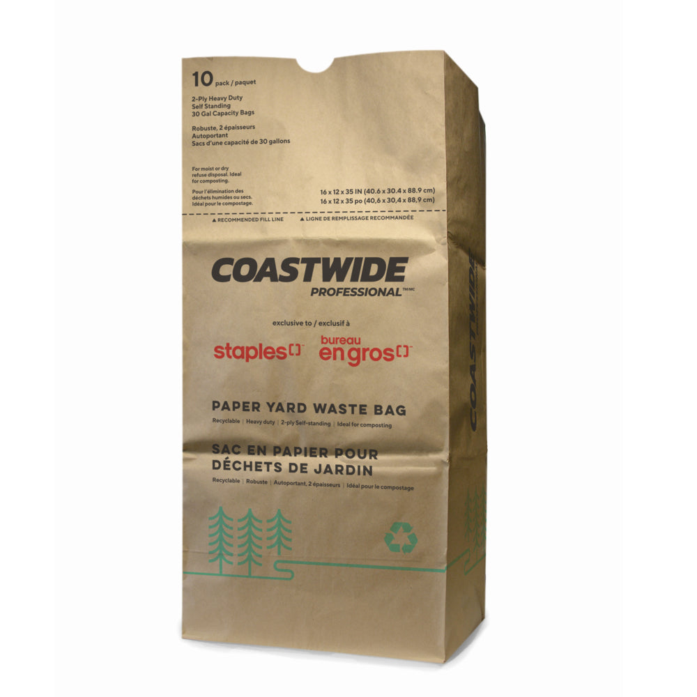 Image of Coastwide Professional Lawn and Leaf Bags - 16" L x 12" W - 10 Pack - (RBR300610AP)