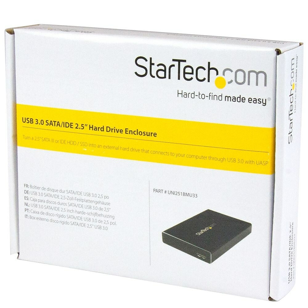 Image of StarTech USB 3.0 Universal 2.5" SATA III or IDE Hard Drive Enclosure with UASP, Portable External SSD / HDD