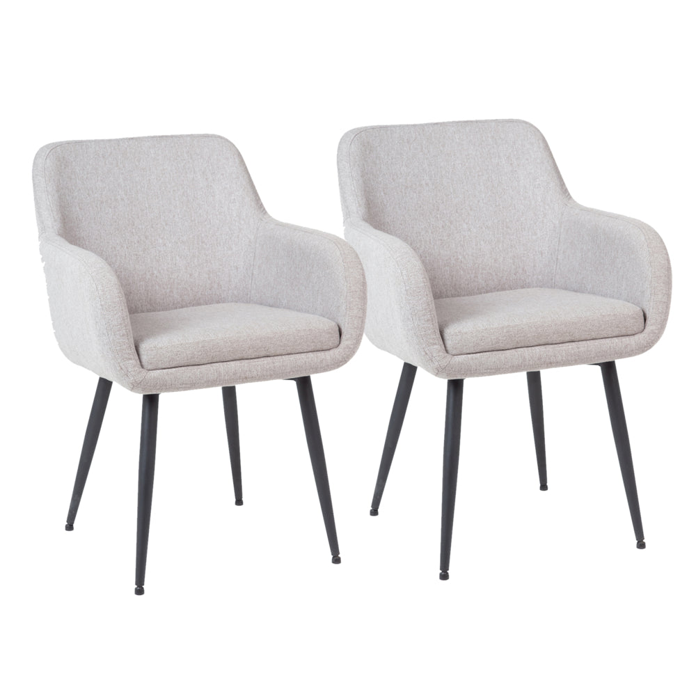 Image of My Home My Living Polyester Arm Chair - Light Grey - 2 Pack