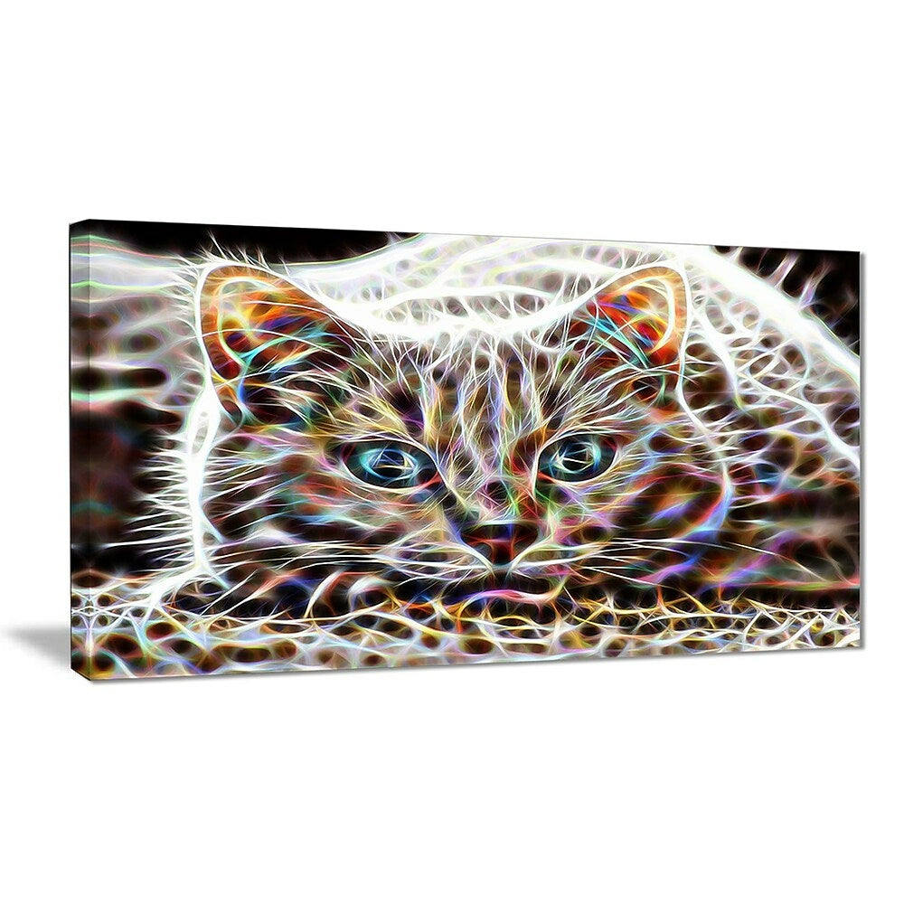 Image of Designart Cat Nap Abstract Cat Animal Canvas, Multiple Sizes, (PT2443-32-16)