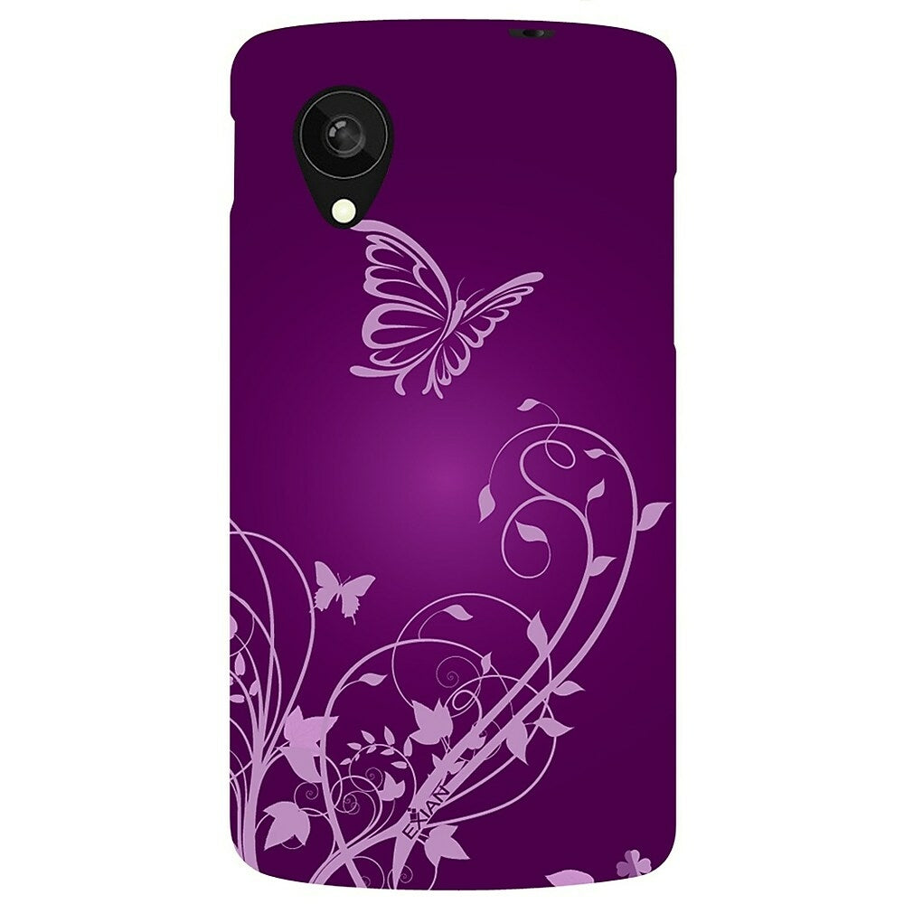 Image of Exian Butterfly and Flowers Case for Google Nexus 5 - Purple