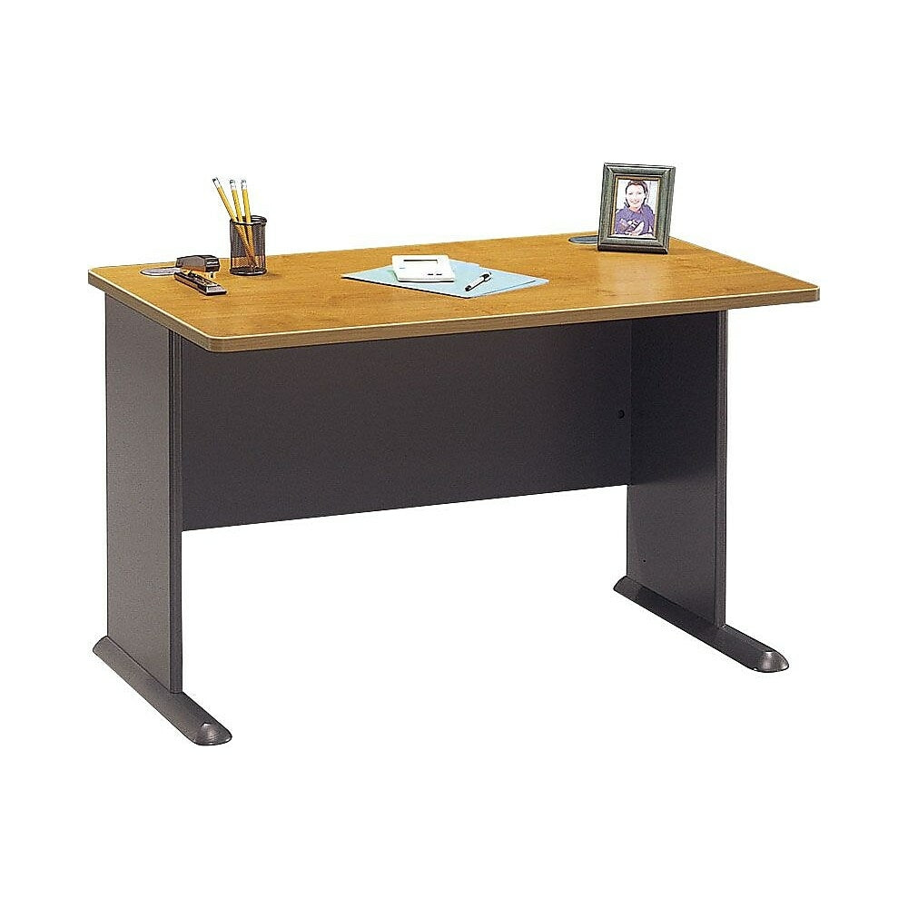 Image of Bush Business Furniture Cubix 48"W Desk, Harvest Cherry/Slate (WC57448), Brown