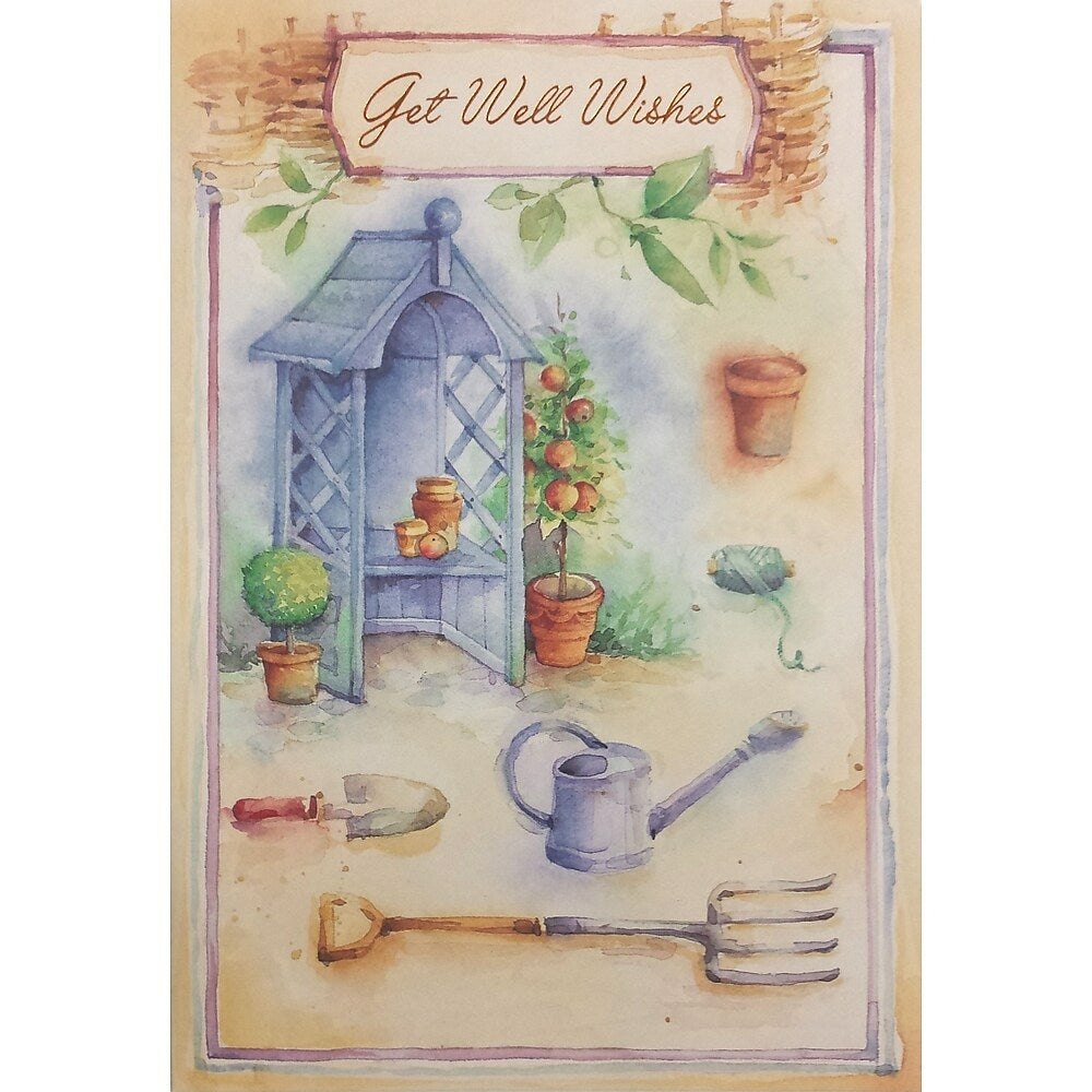 Image of Rosedale 5-1/2" x 8" Masculine Get Well Greeting Cards And Envelopes, 12 Pack (17257)