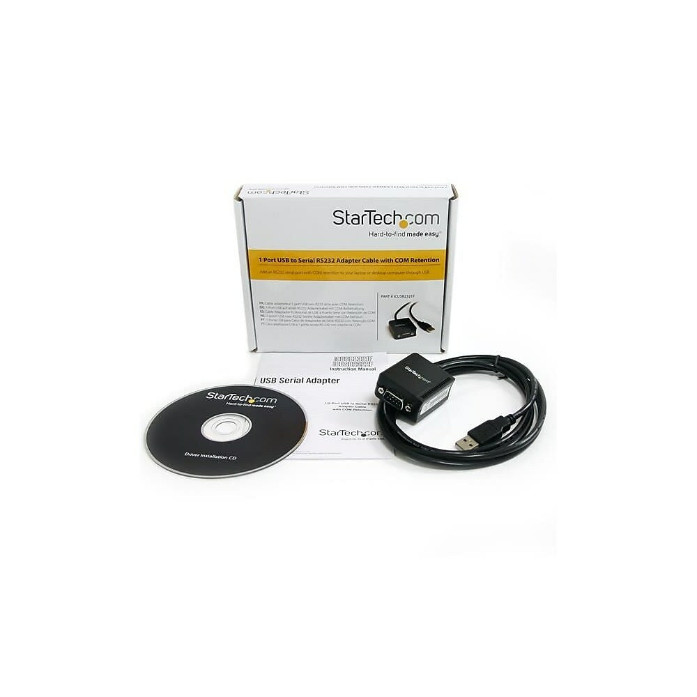 Image of StarTech 1 Port FTDI USB to Serial RS232 Adapter Cable with COM Retention