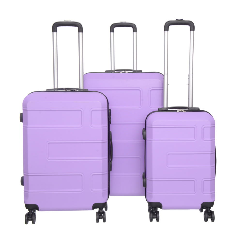 Image of Nicci Deco 3-Piece Luggage Set - Lilac