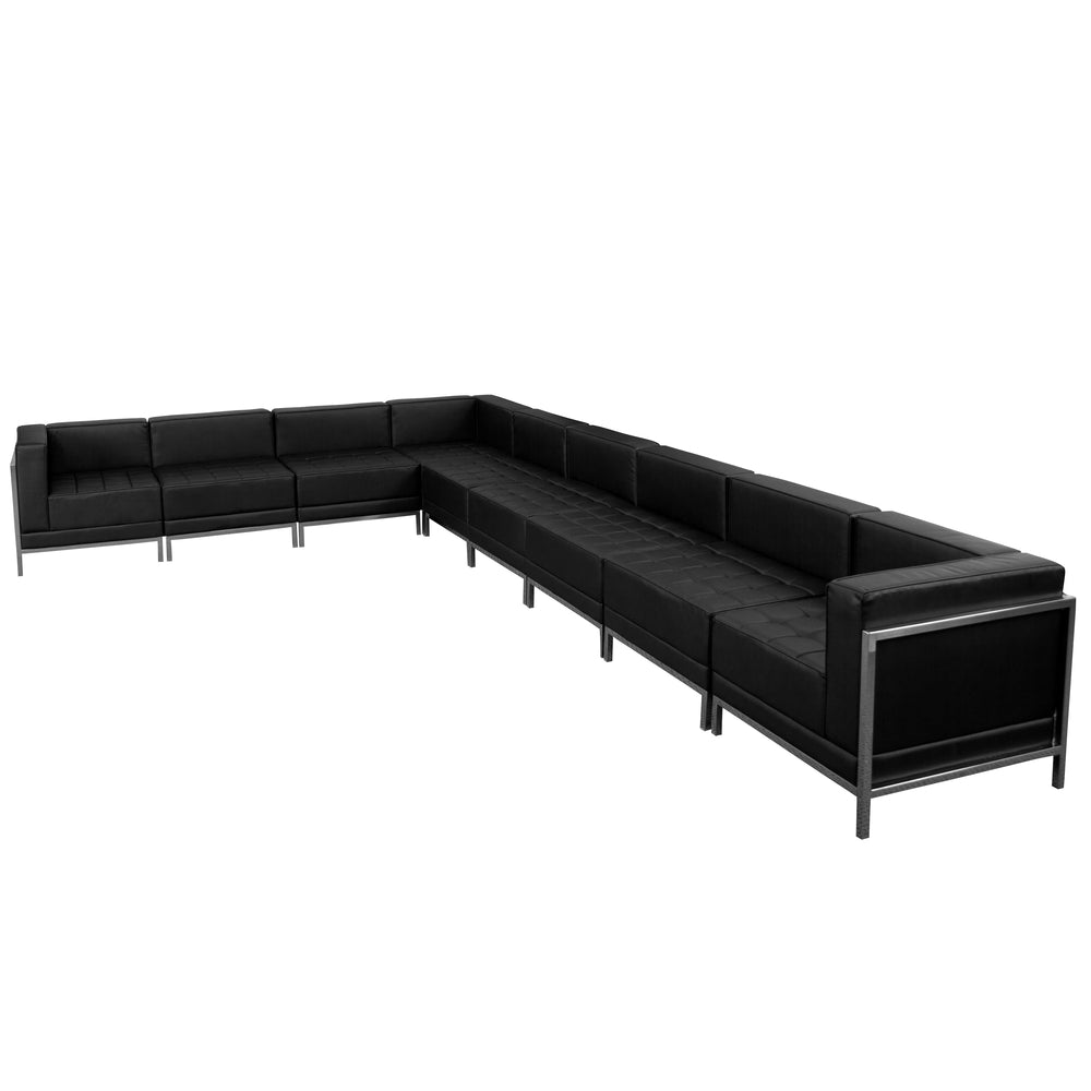 Image of Flash Furniture HERCULES Imagination LeatherSoft Sectional Configuration, 9 Pieces, Black