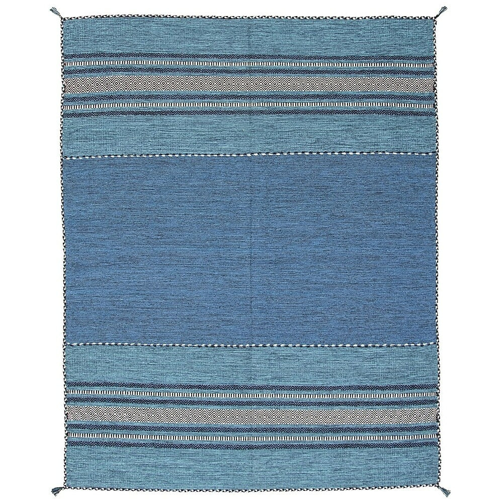 Image of eCarpetGallery Bold & Colourful Wool Kilim - 8' x 10' - Blue