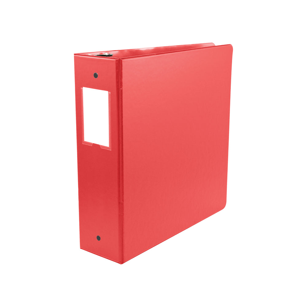 Image of Staples Economy 3" 3-Ring Round Ring Binder - Red