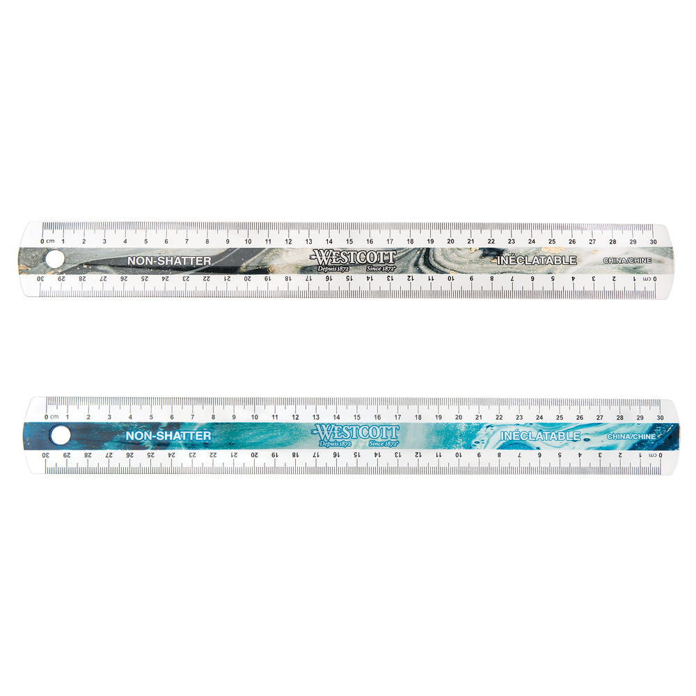 Image of Westcott 30cm Non-Shatter Agate Fashion Ruler - Assorted