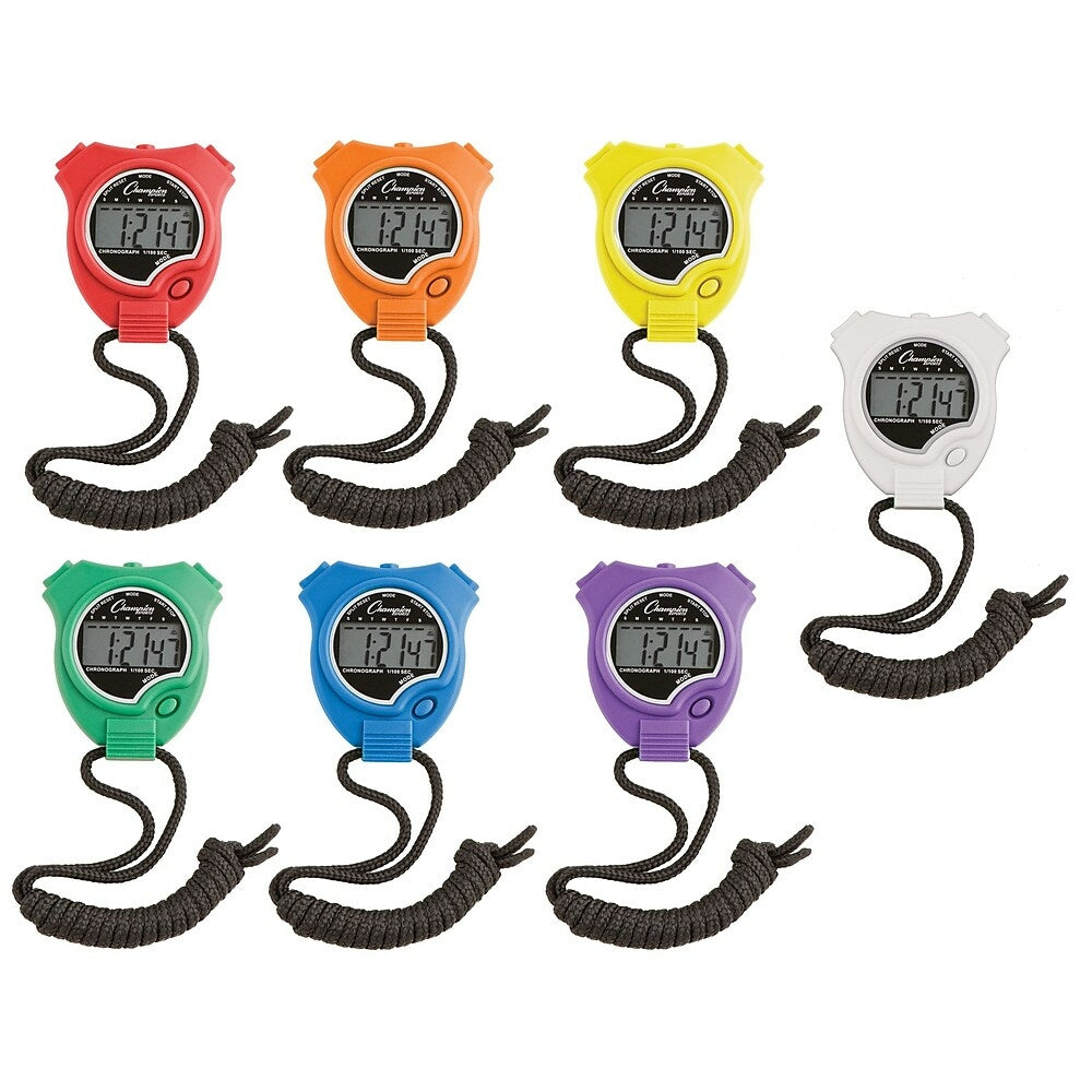 Image of Champion Sports CHS910SET Stop Watch, Assorted, 6 Pack