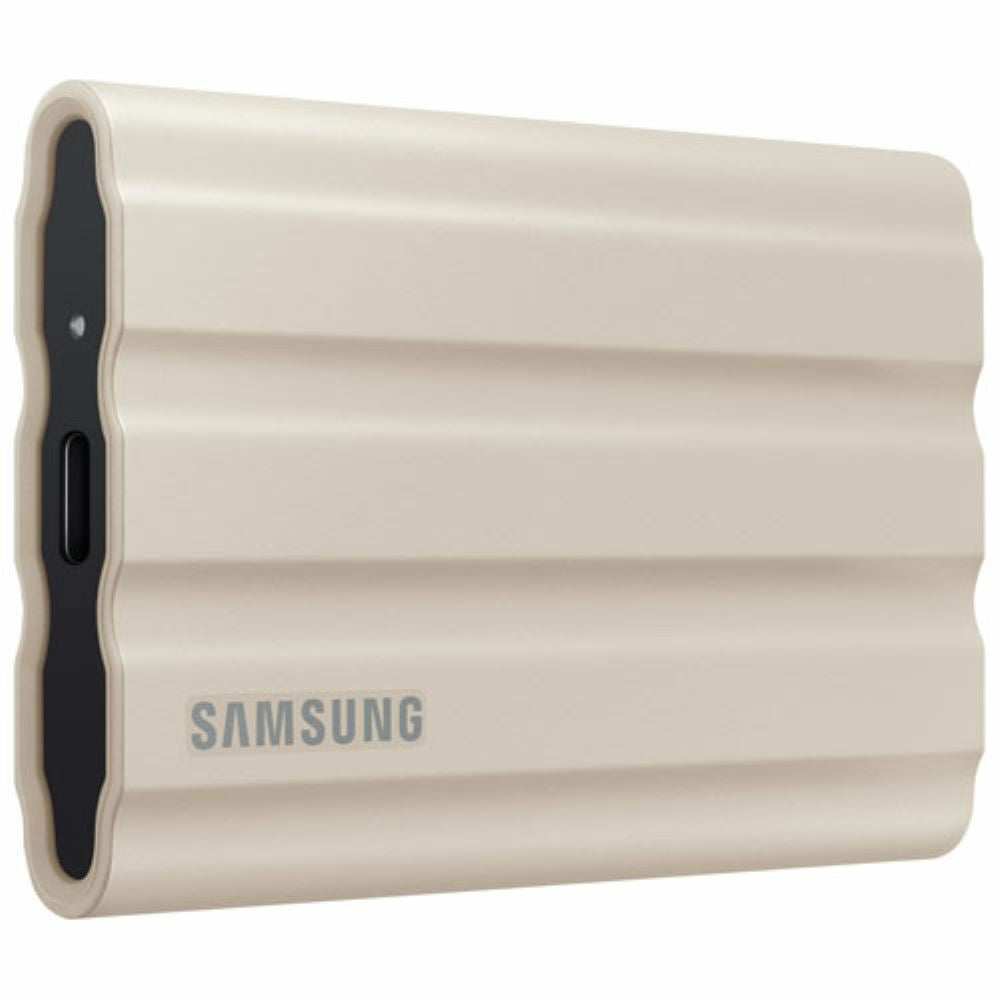 Image of Samsung - T7 1TB USB 3.2 Gen. 2 Shield Portable SSD - Beige