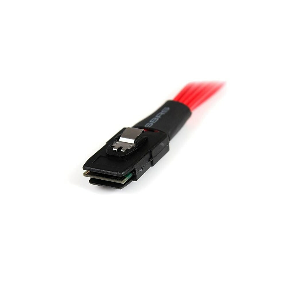 Image of StarTech 1m Serial Attached SCSI SAS Cable, SFF-8087 to 4x Latching SATA