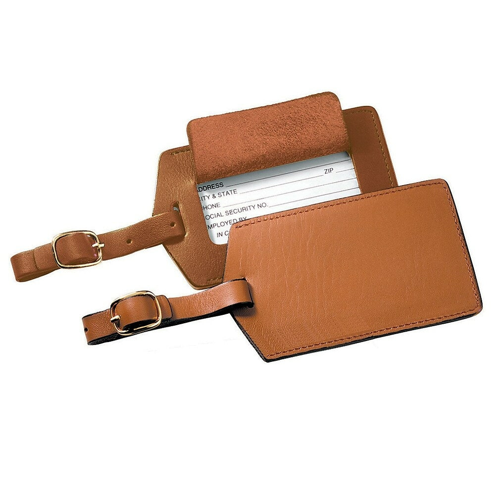 Image of Royce Leather Luggage Tag, Tan