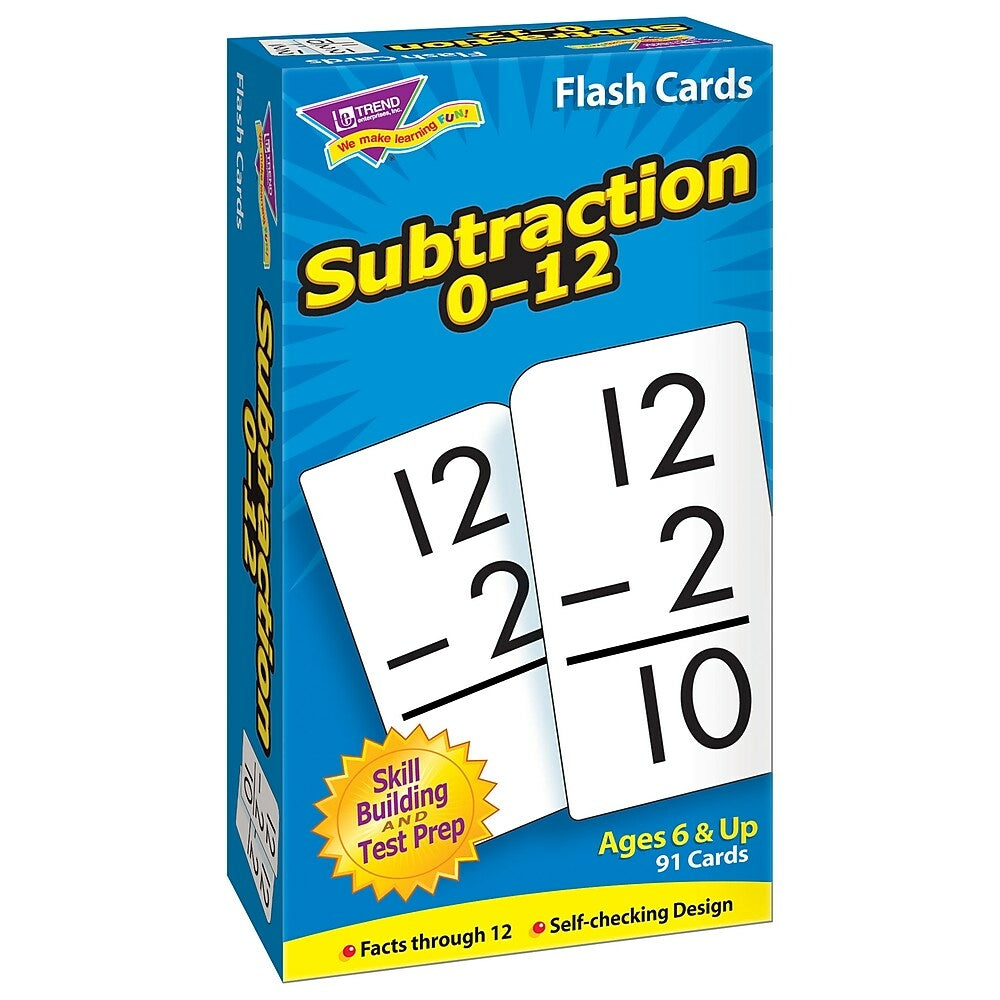 Image of TREND enterprises Inc. Subtraction 0-12 Skill Drill Flash Cards - 91 Pack