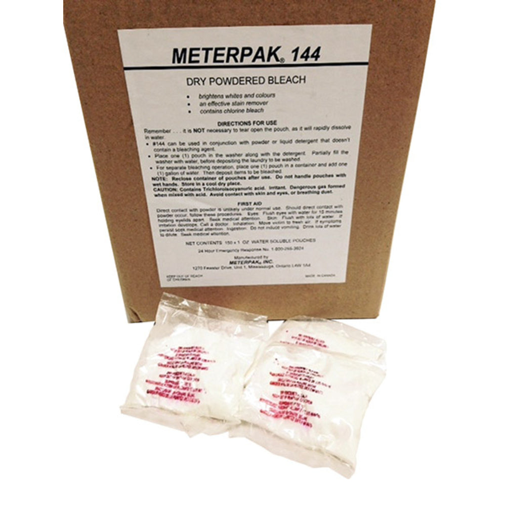 Image of Meterpak Dry Powder Bleach -1 Oz Pouch - 150 Pack