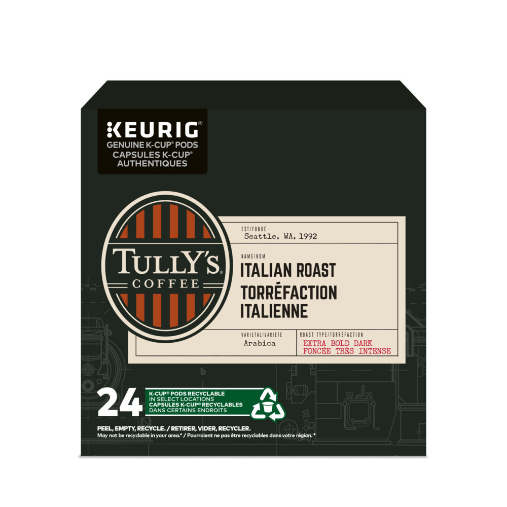 Image of Tully's Coffee Italian Roast Extra Bold K-Cup Pods - 24 Pack