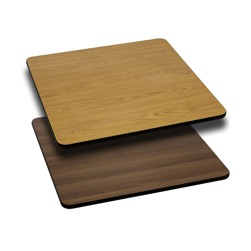 Image of Flash Furniture 24" Square Table Top with Natural or Walnut Reversible Laminate Top, Brown