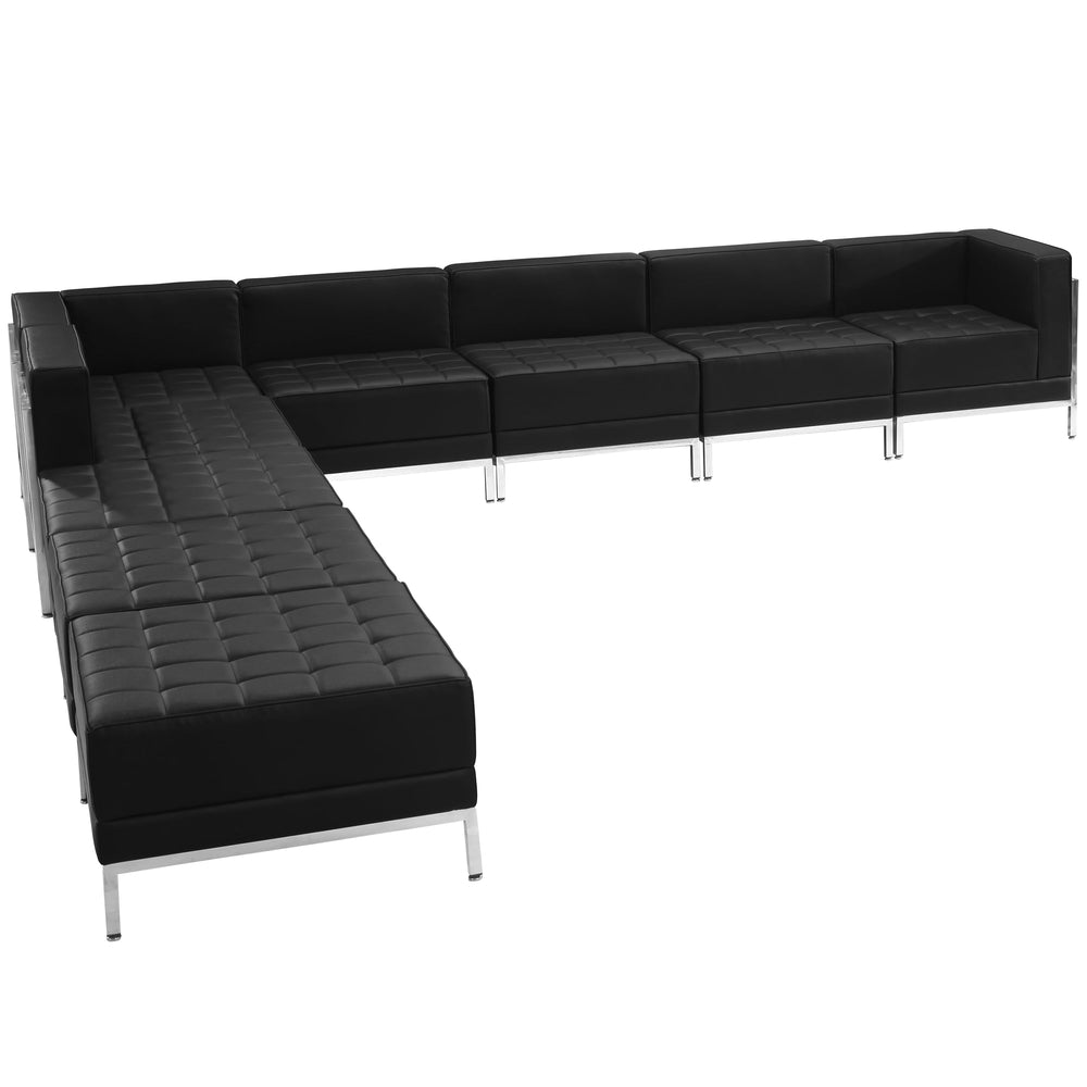 Image of Flash Furniture Hercules Imagination Series Leather Sectional Configuration, 9 Pieces, Black (ZBIMAGSECTSET11)