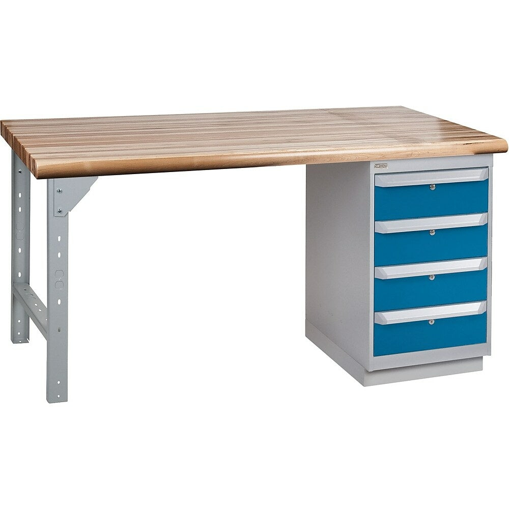 Image of Kleton Workbenches, 2500 Lbs. Cap., 60" W x 36" D, 34" H, Grey
