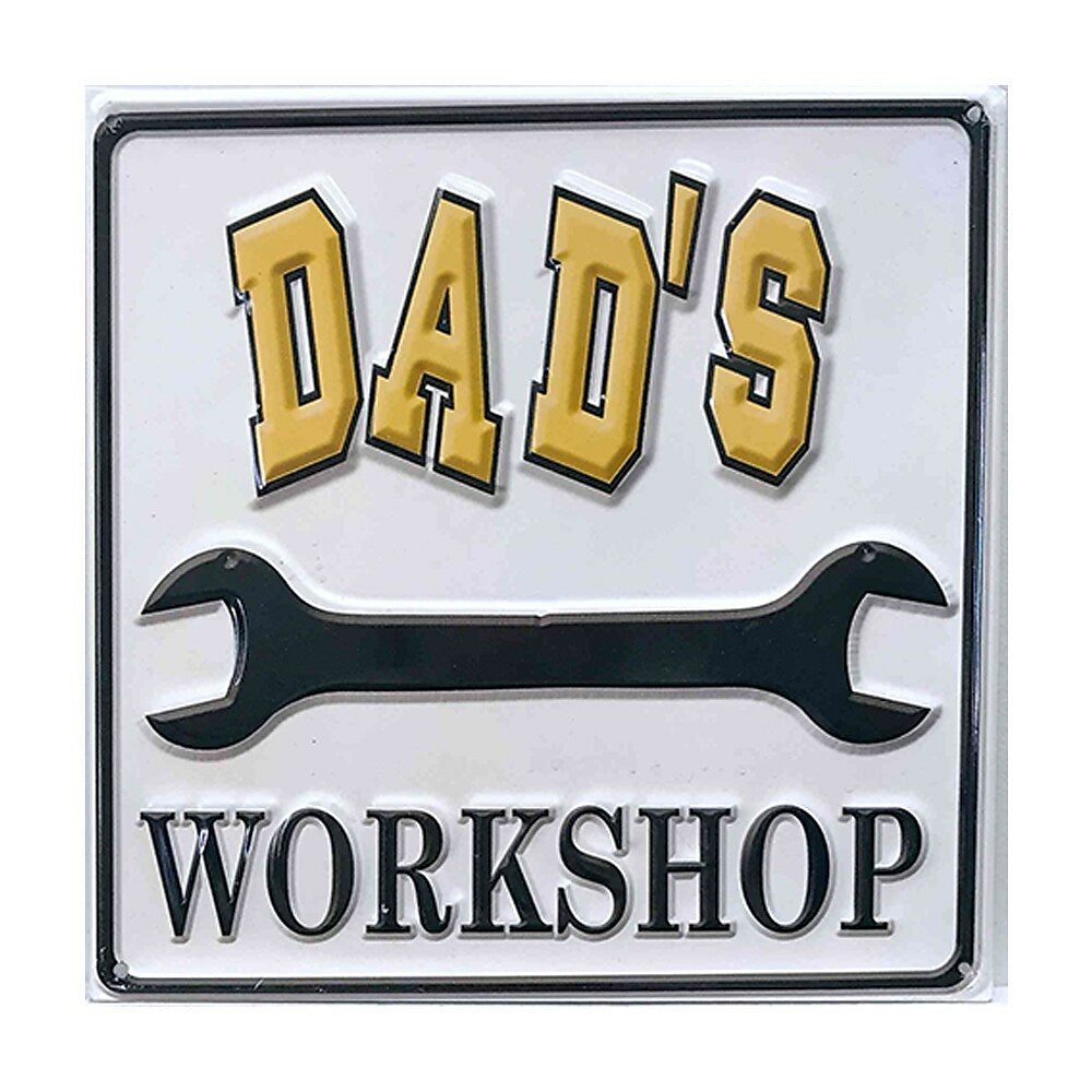 Image of Sign-A-Tology Dad's Workshop Vintage Metal Sign - 12" x 12"