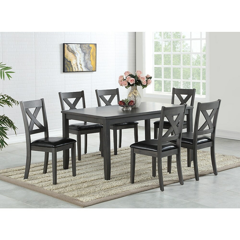 Image of Brassex Gabriel 7-Piece Dining Set, Grey