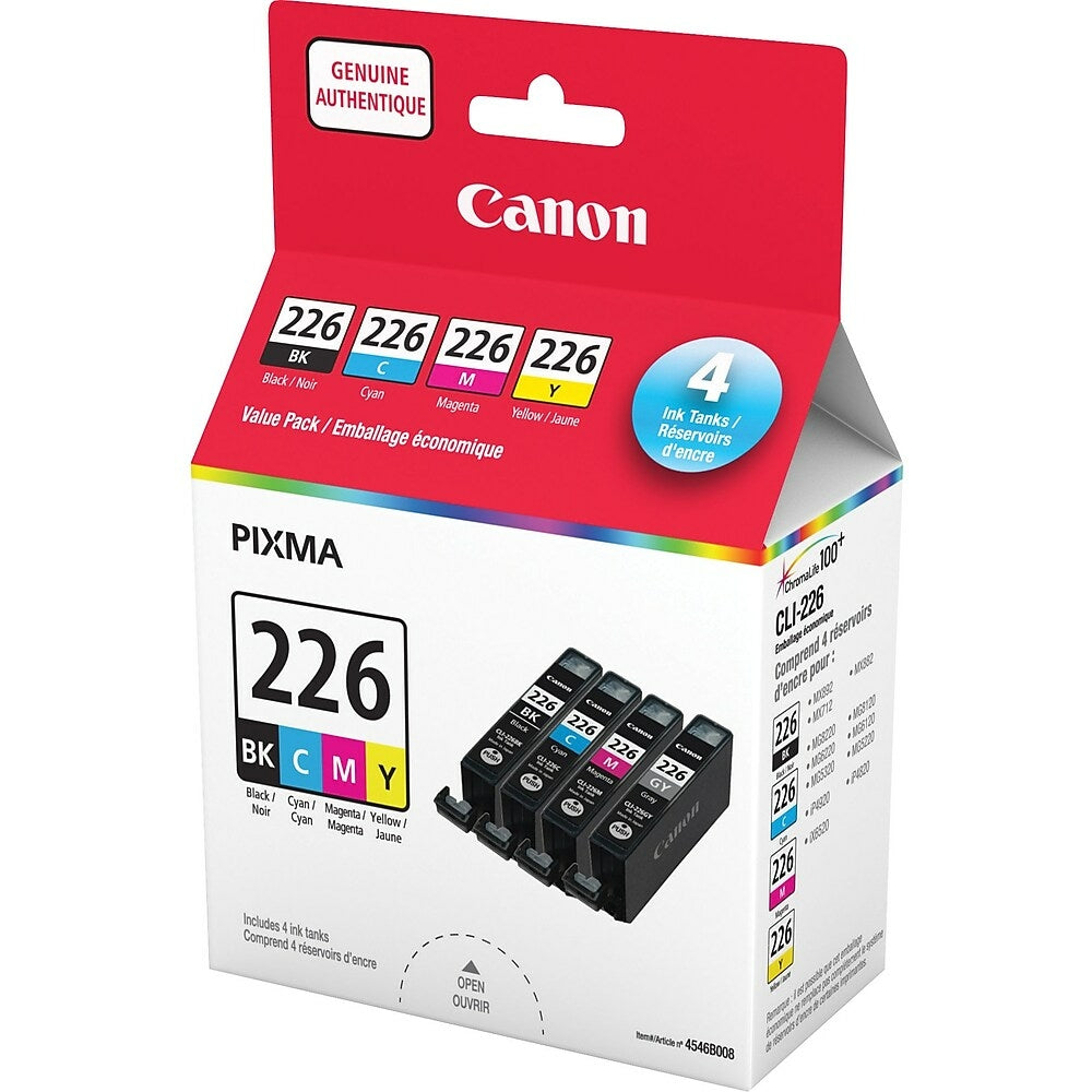 Image of Canon CLI-226 Ink Cartridges, Black and Colour, 4 Pack