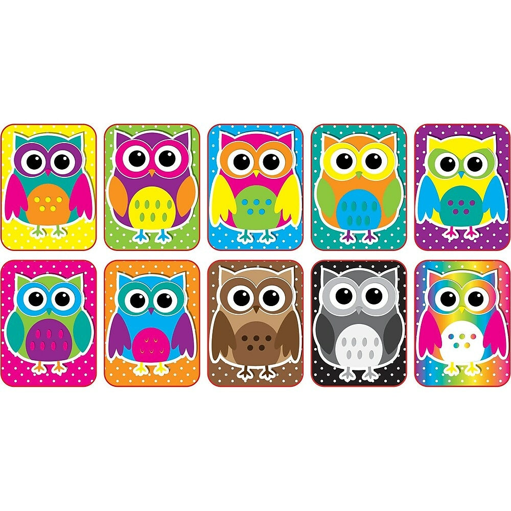 Image of Ashley Productions Non-Magnetic Mini Whiteboard Erasers, Colour Owls, 30 Pack