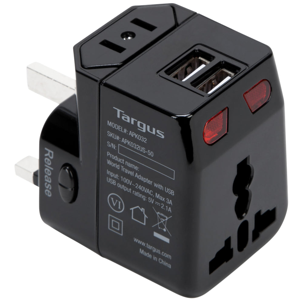 Image of Targus APK032US World Power Travel Adapter with USB Ports, Black