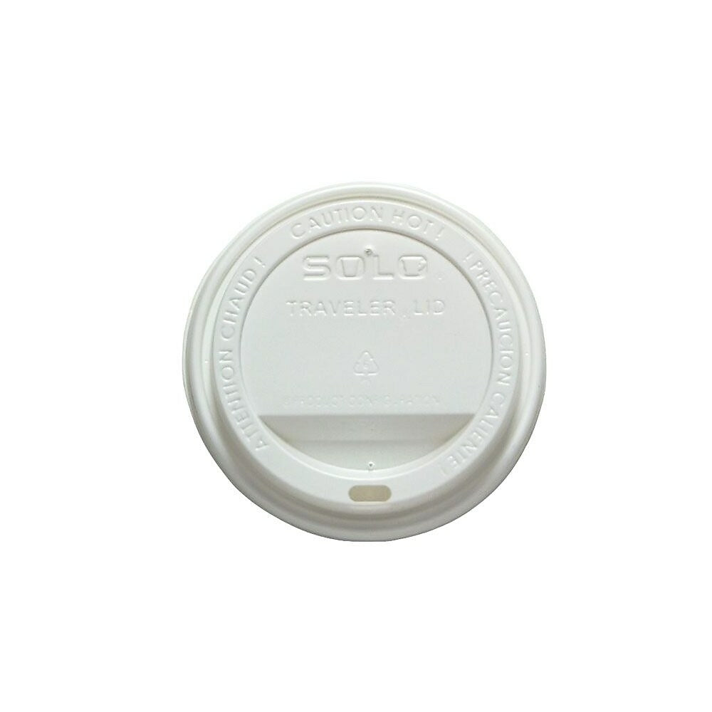 Image of Solo Traveller Polystyrene Dome Hot Cup Lid, White, 1000 Pack